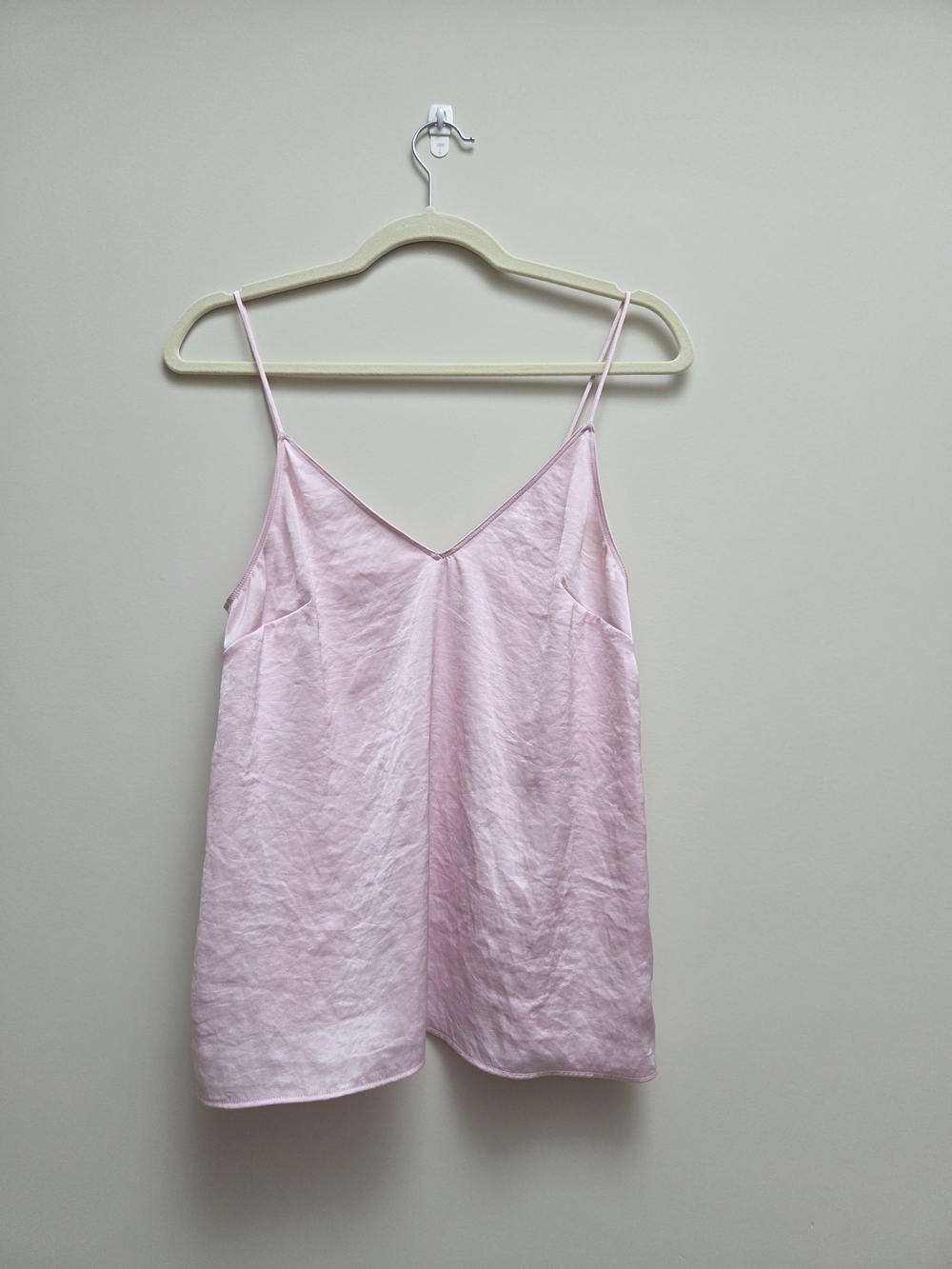 Wilfred Pale Pink Satin Cami with Spaghetti Straps- XS